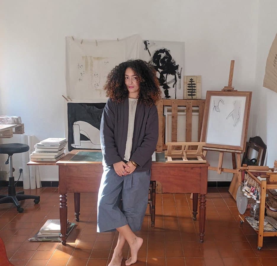 Kayla Ether in her studio